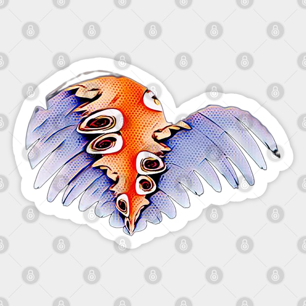 Wings of change spotted blue Sticker by FlossOrFi